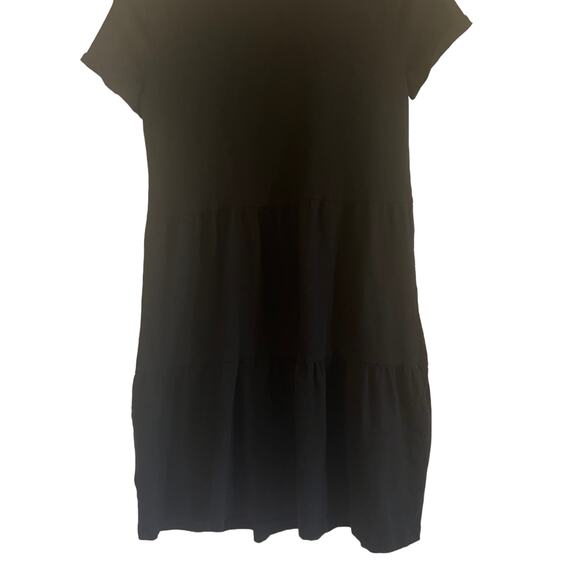 Gap Black T-shirt Baby Doll Ruffled Boho Chic Dress x Small - Picture 5 of 5